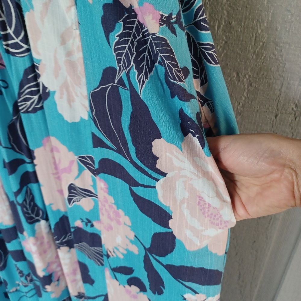 Anthropologie Maeve Cassandra Maxi Dress Size XL Women Feminine Pockets Buttons - Picture 5 of 15